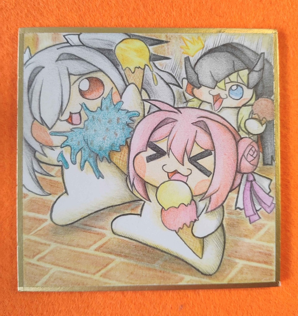 はしゃぐDoroの色紙イラスト 原画