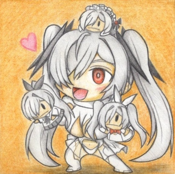 パペット人形を自慢してくるシンデレラの色紙イラスト 原画
