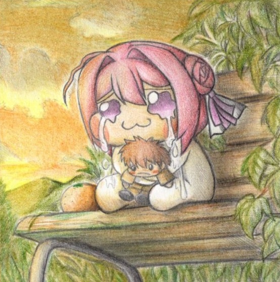 ずっと帰りを待つDoroの色紙イラスト 原画