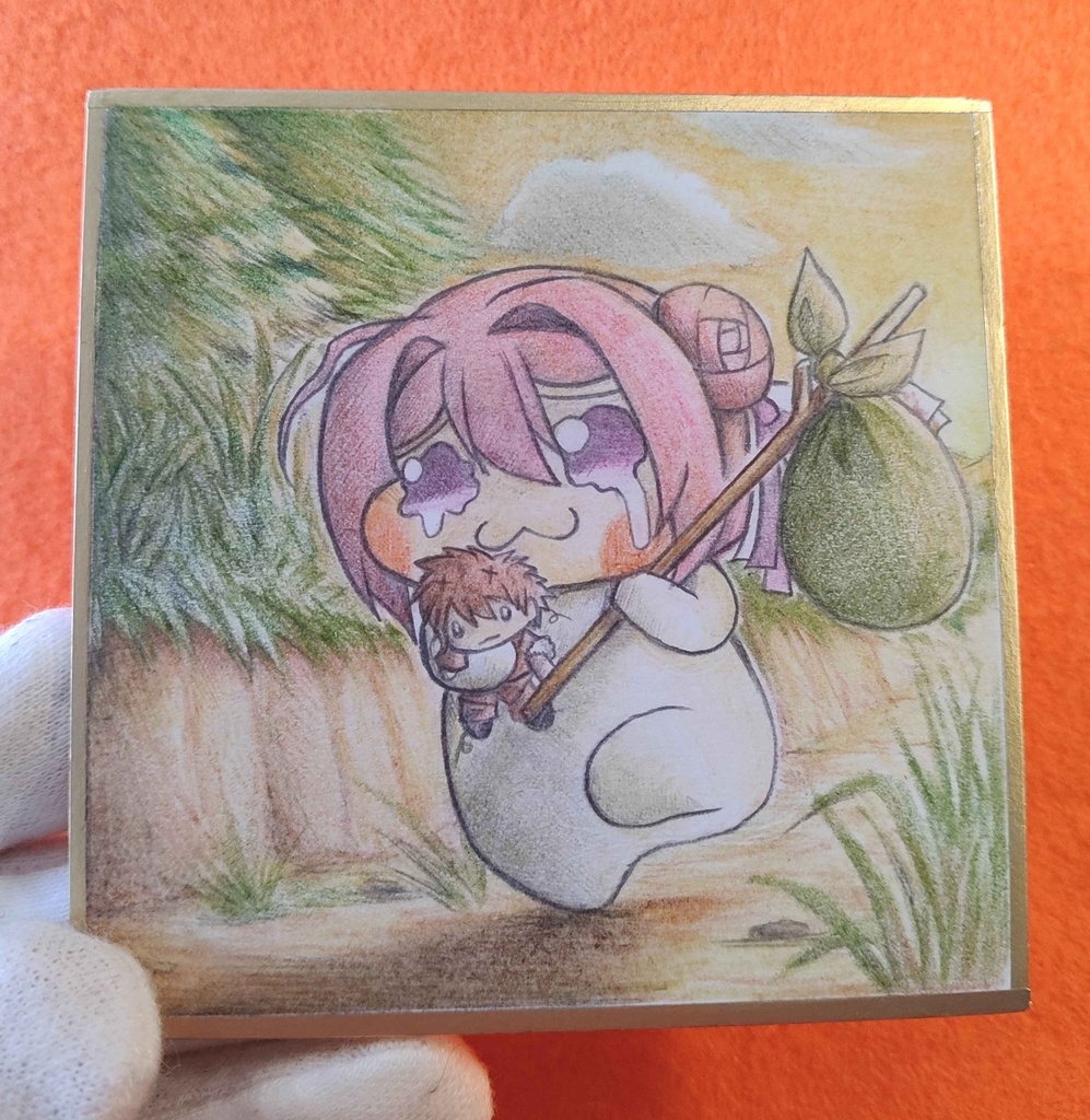 旅に出るDoroの色紙イラスト 原画
