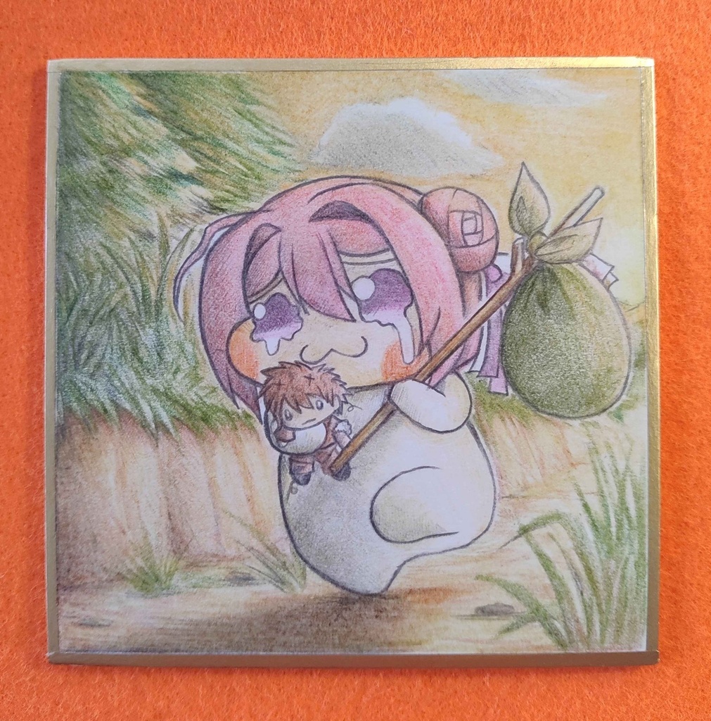 旅に出るDoroの色紙イラスト 原画