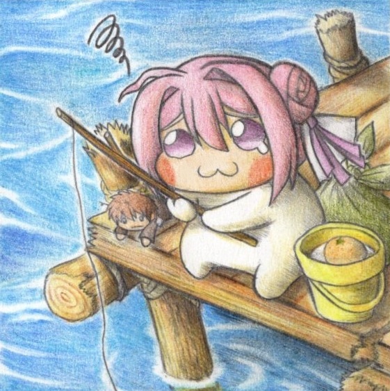 釣れてないDoroの色紙イラスト 原画