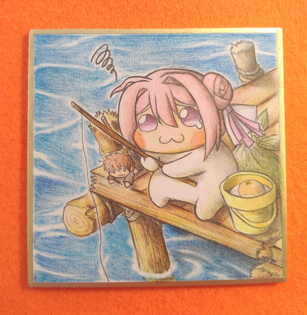 釣れてないDoroの色紙イラスト 原画