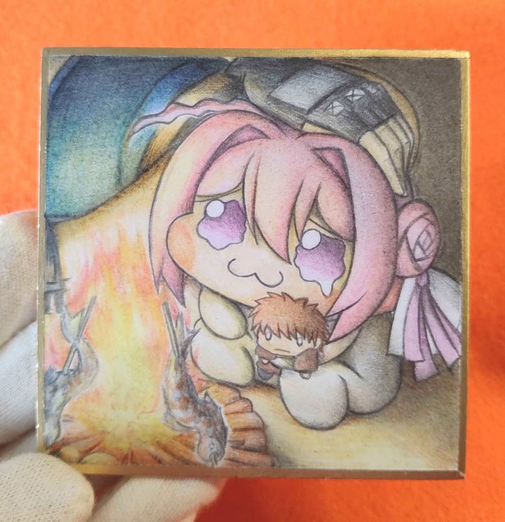 寂しい気持ちになるDoroの色紙イラスト 原画