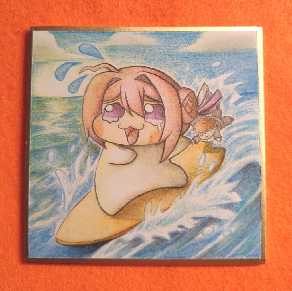 波乗りDoroの色紙イラスト 原画