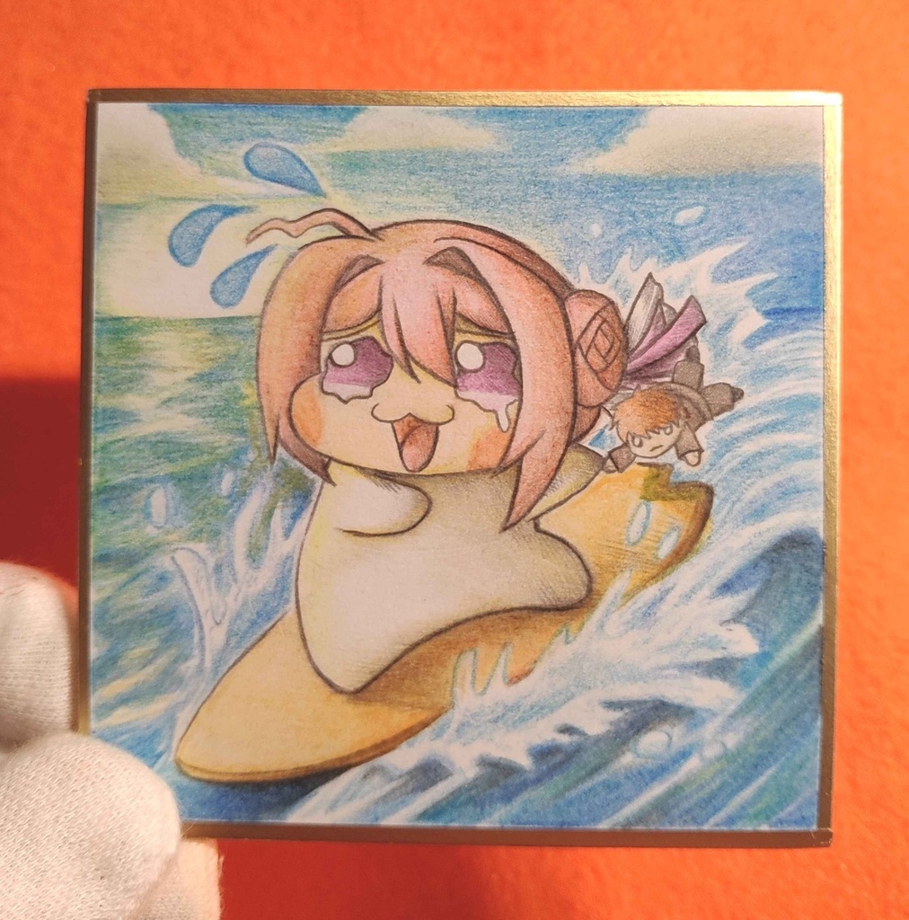 波乗りDoroの色紙イラスト 原画