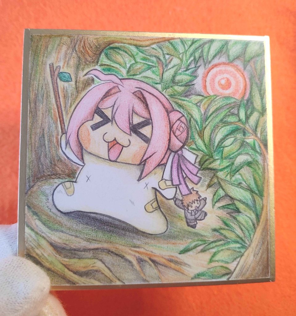 元気に歩くDoroの色紙イラスト 原画