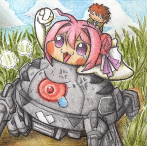 ラプチャーを仲間にしたDoroの色紙イラスト 原画