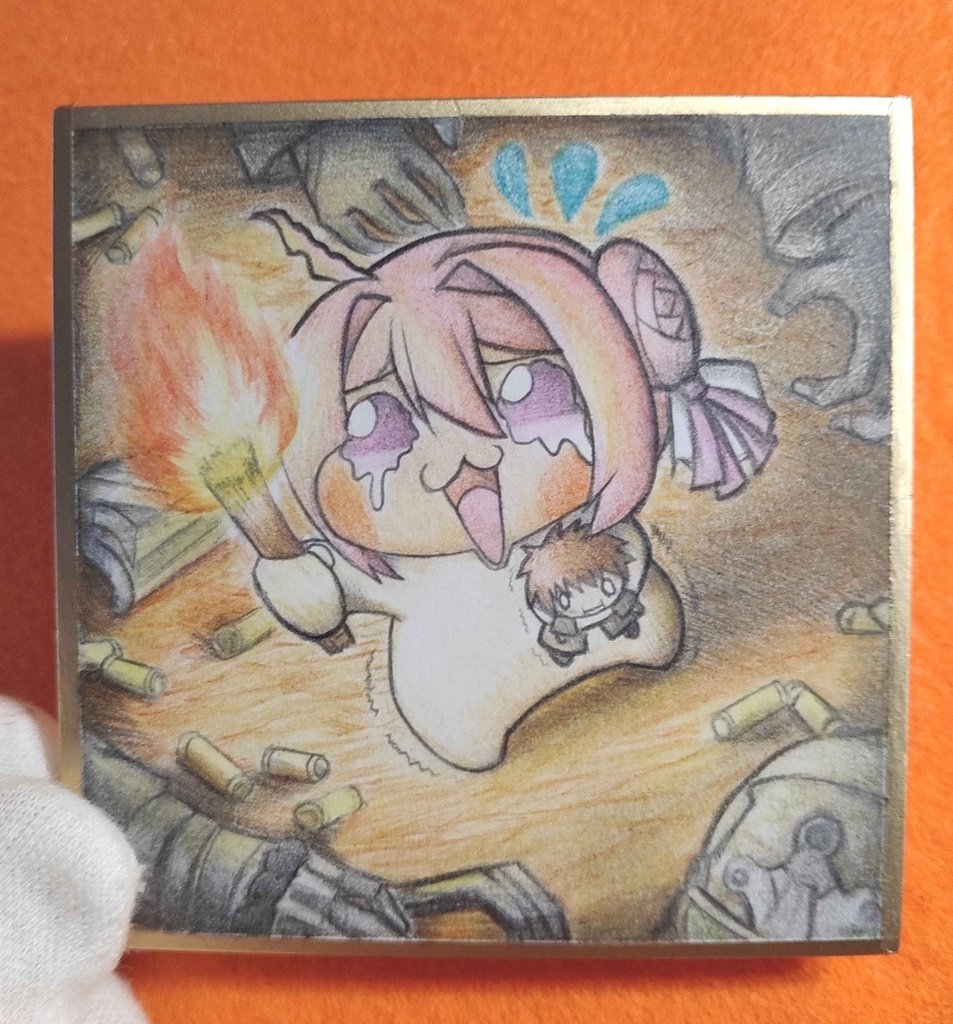 恐怖するDoroの色紙イラスト 原画