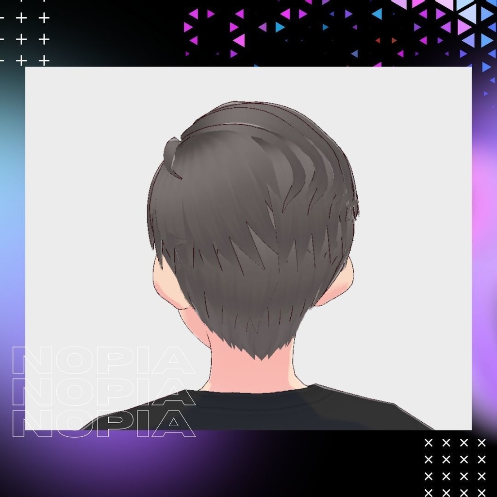 【無料】VRoid 男性向けヘアパーツセット(横髪+後ろ髪) / VRoid Male Hair Part Set (Side + Back Hair)