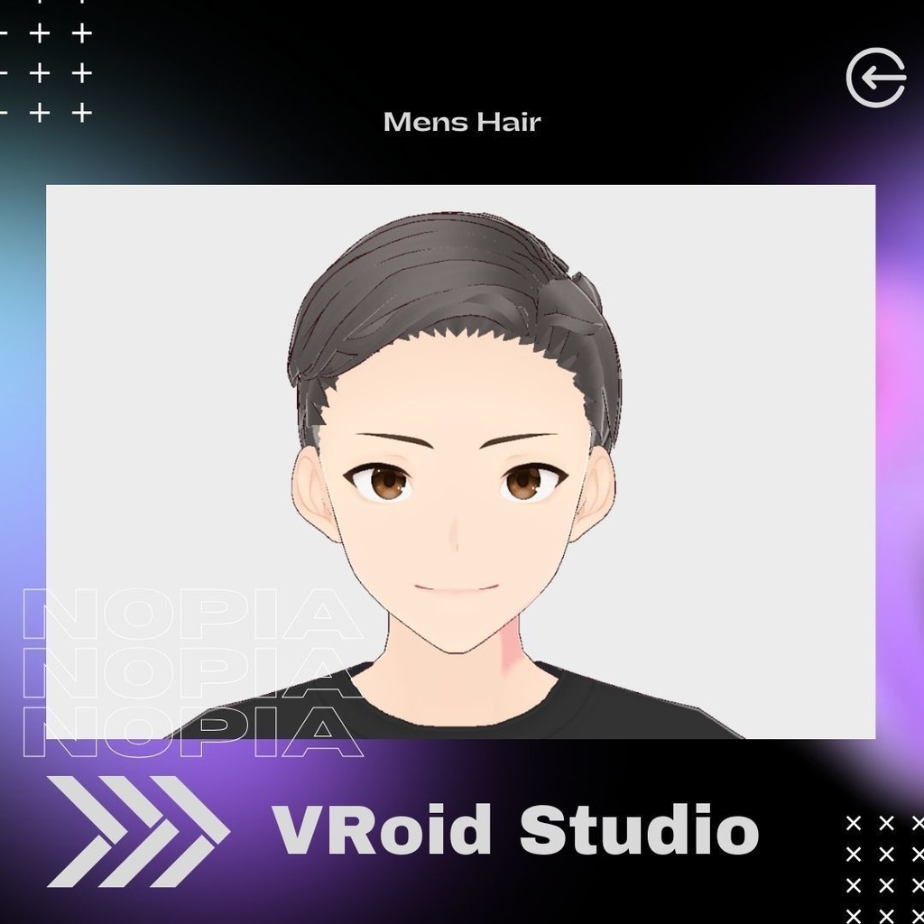 【無料】VRoid 男性向けヘアパーツセット（横髪＋後ろ髪） / VRoid Male Hair Part Set (Side + Back Hair)