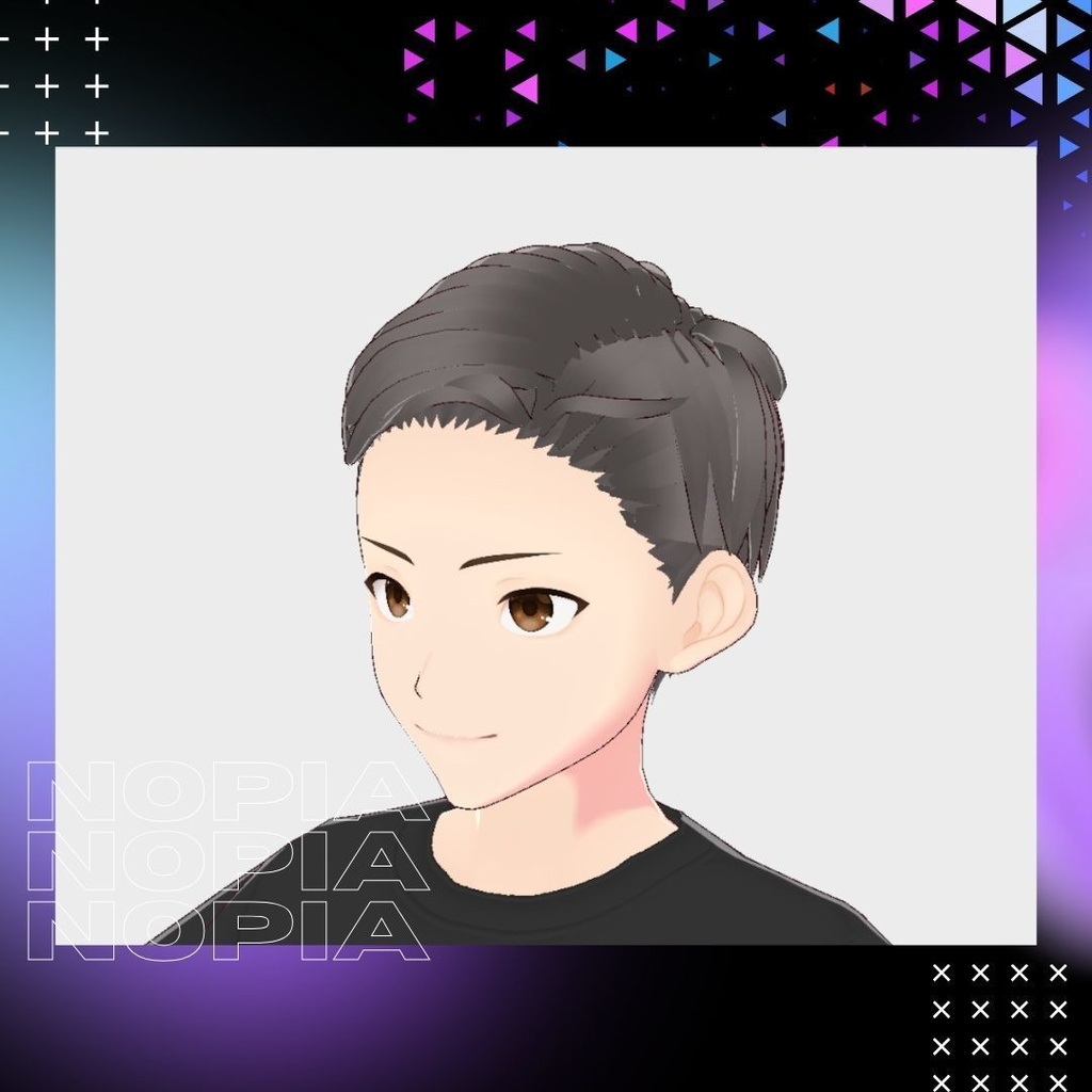 【無料】VRoid 男性向けヘアパーツセット(横髪+後ろ髪) / VRoid Male Hair Part Set (Side + Back Hair)