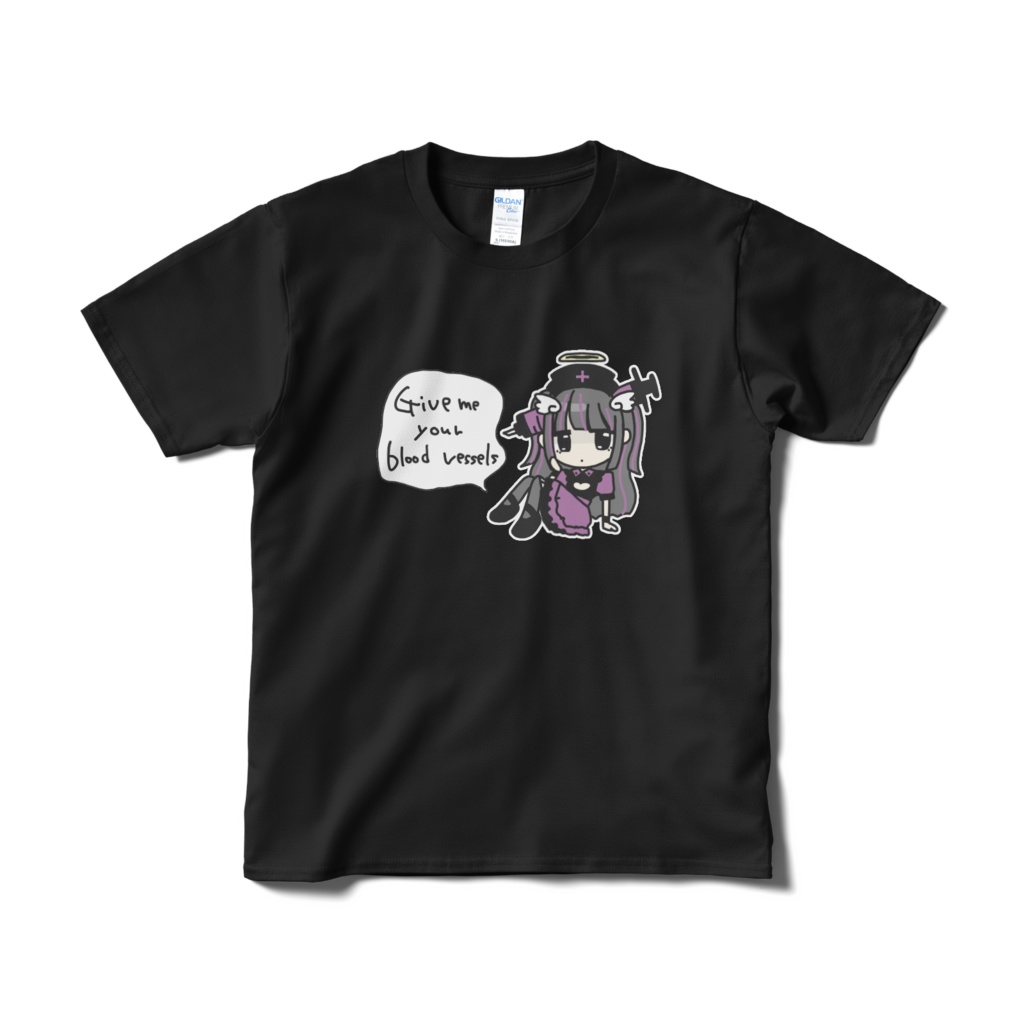 【1周年記念】血管を捧げよTシャツ-Black-