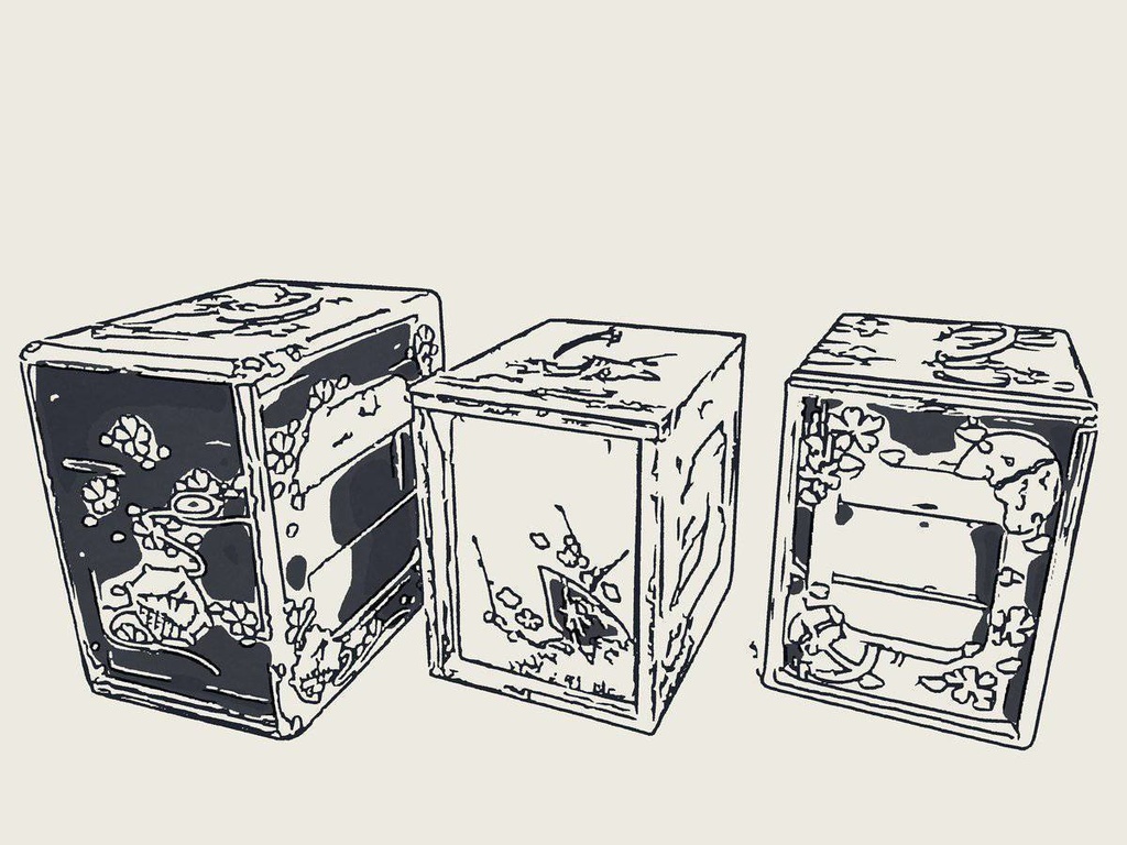 ポストカード　遊山箱