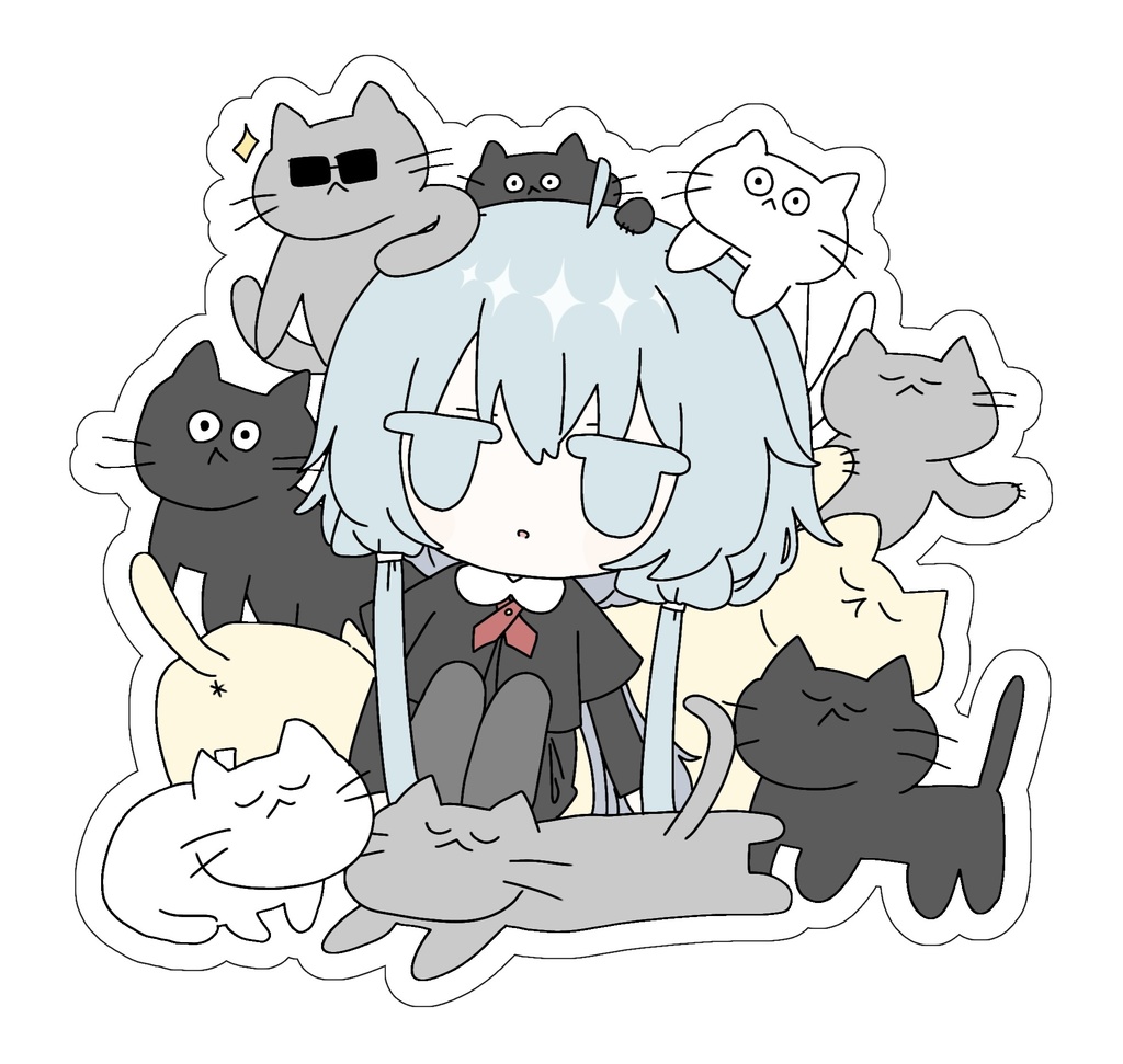 ねこにかこまれる瀬奈アクキー