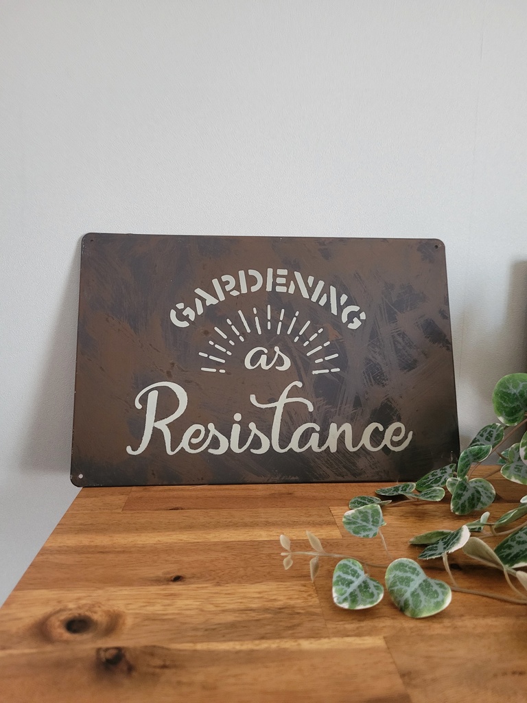 ブリキ　リメイクプレート（GARDENING as Resistance）