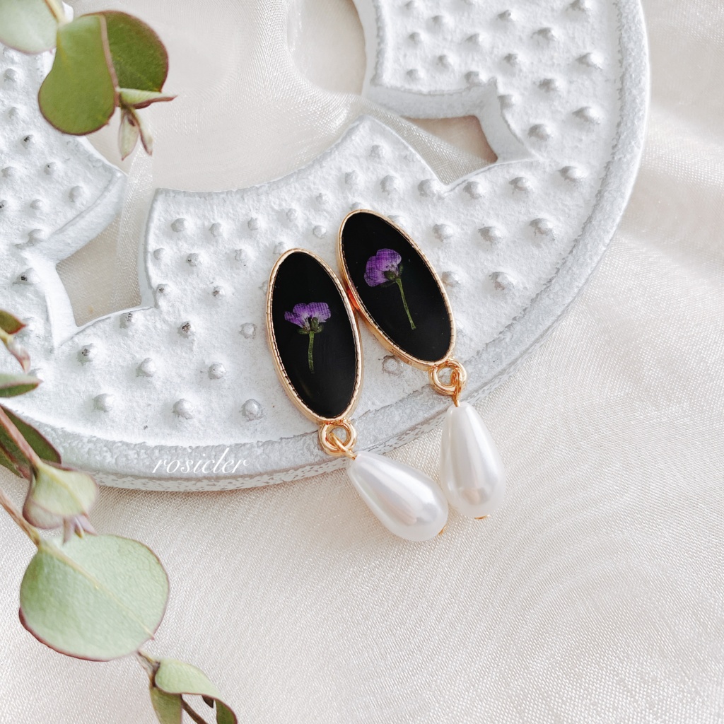 細長アリッサムの耳飾り 紫 Rosicler Booth