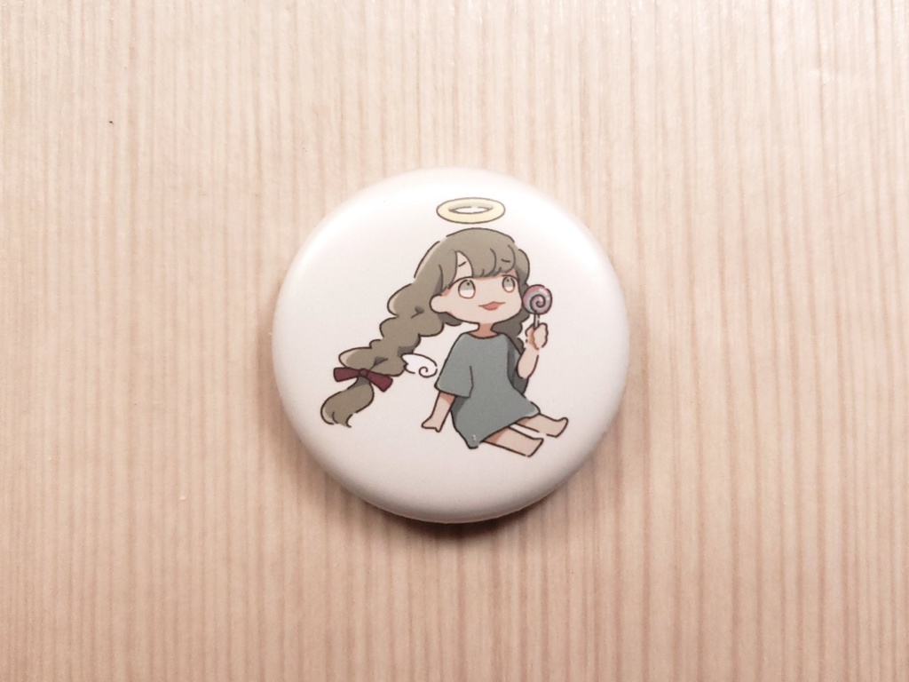 てんしとあくまマット缶バッジ