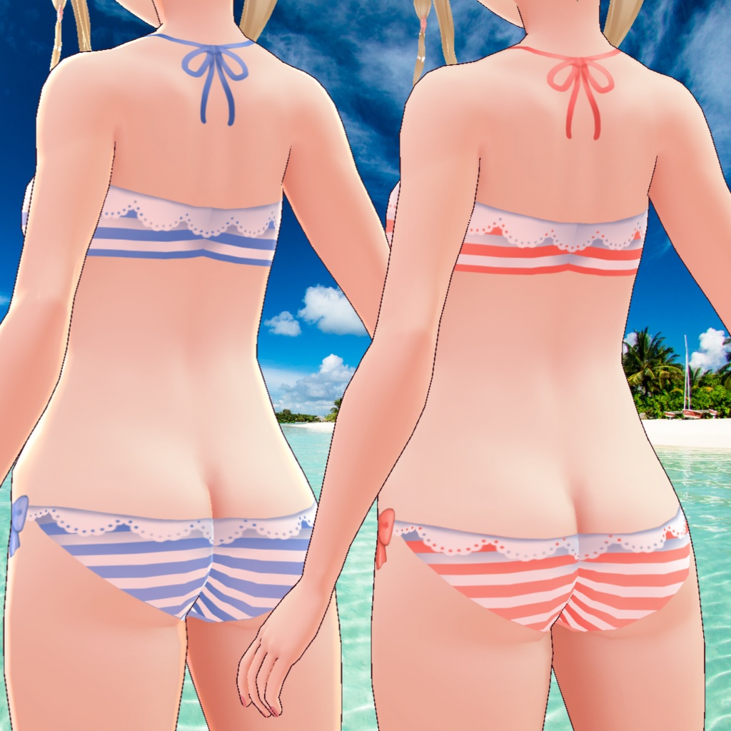 【VRoid用】レースビキニ サンダルセット