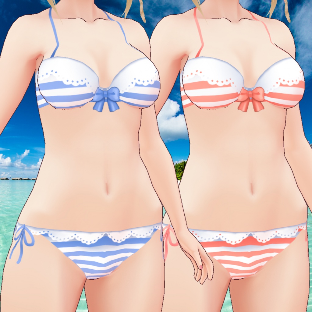 【VRoid用】レースビキニ サンダルセット