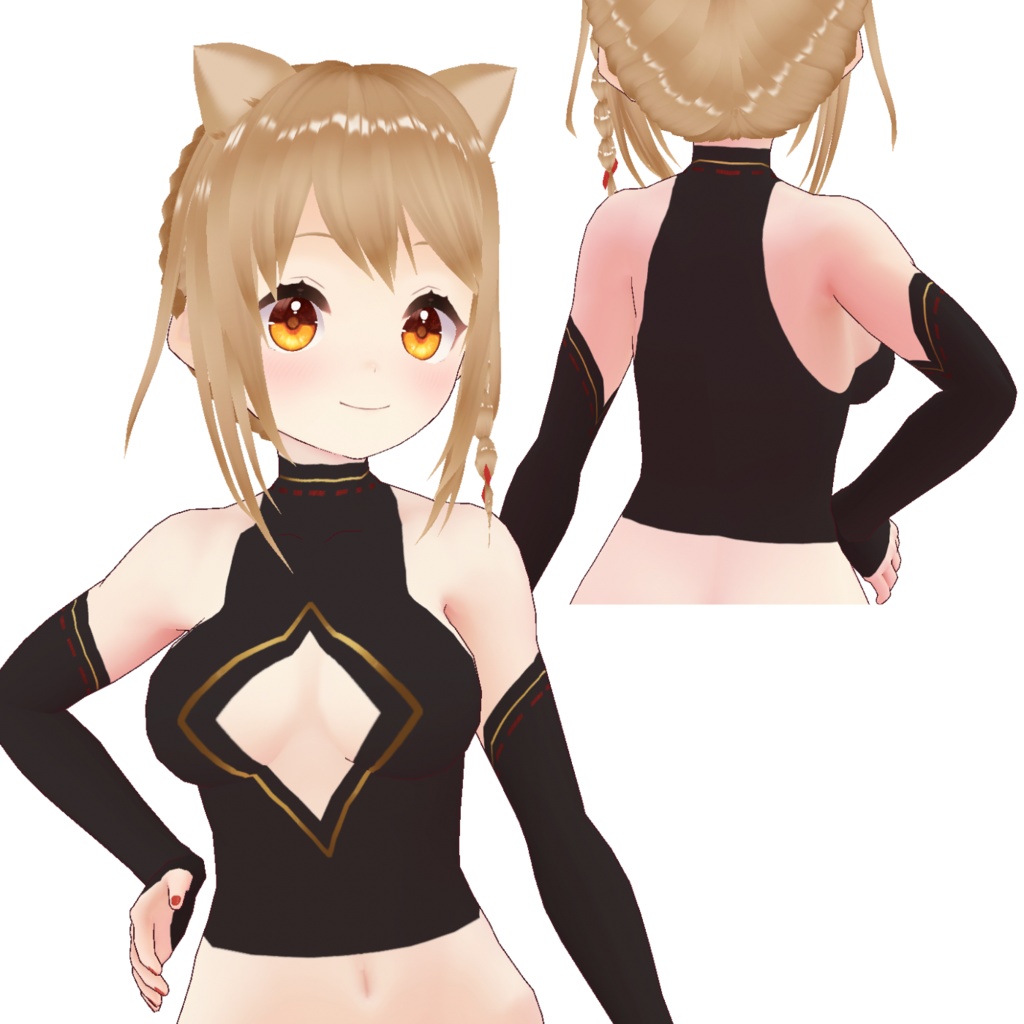 【VRoid用】忍者(くノ一)衣装 下駄セット