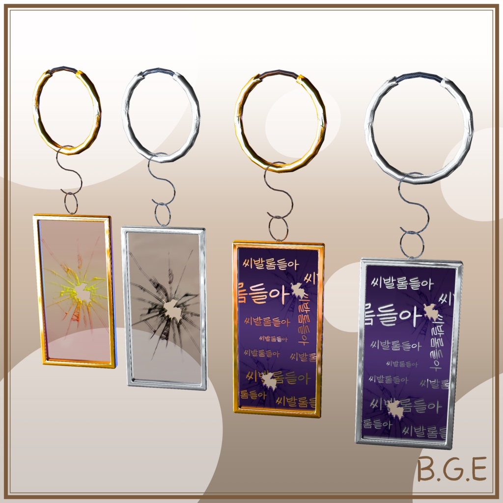 [B.G.E]-broken glass earring