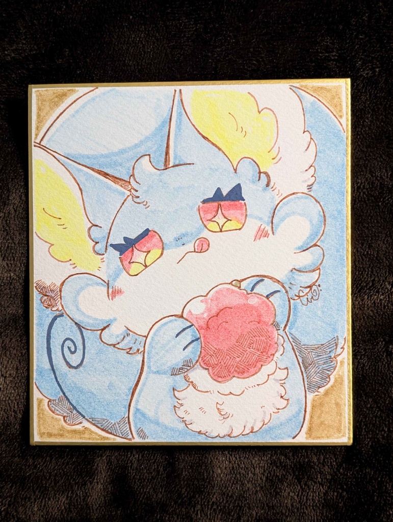 【ミニ色紙】みずいろおりす