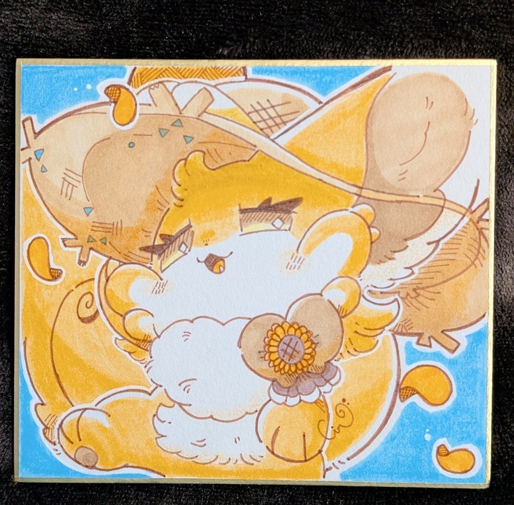 【ミニ色紙】夏おりす～ひまわり～