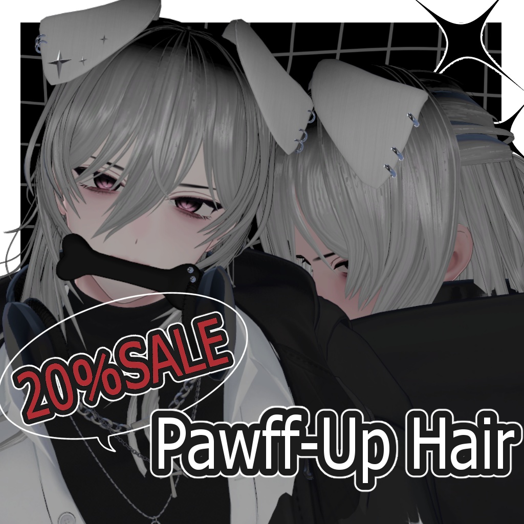 【7アバター対応】Pawff-Up Hair 【VRC Hair】