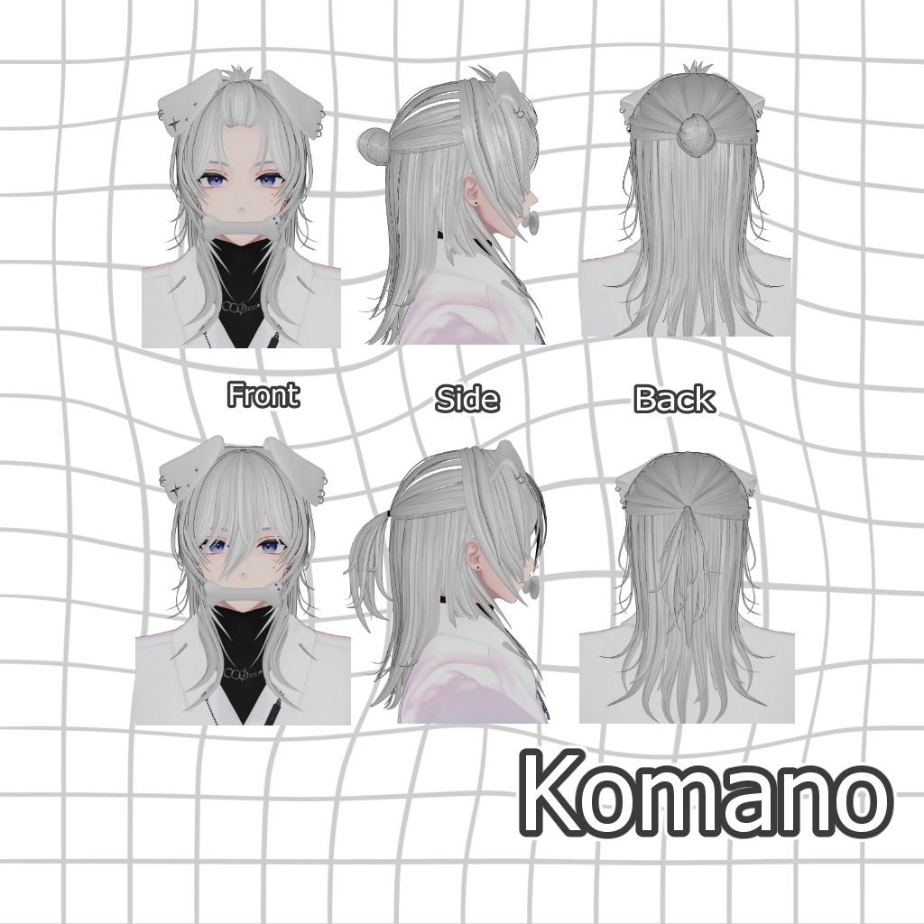 【7アバター対応】Pawff-Up Hair 【VRC Hair】