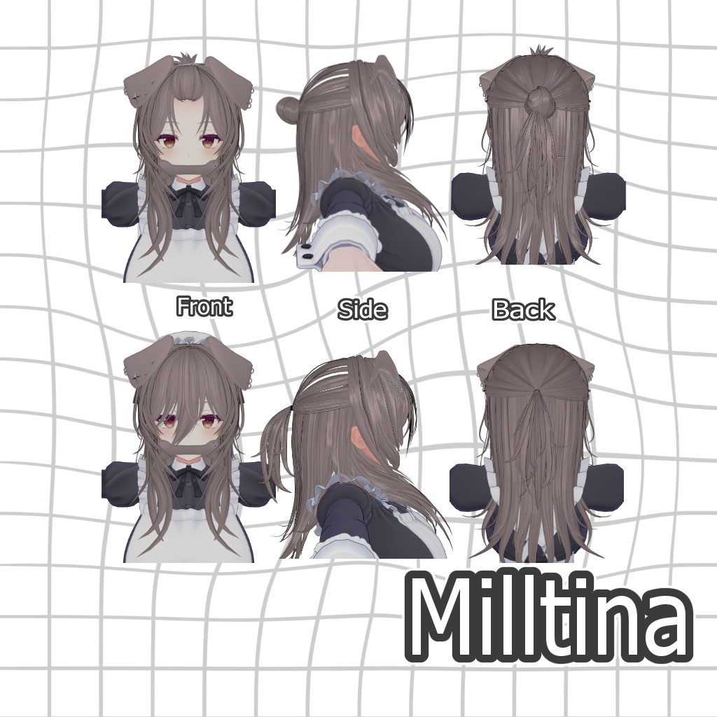 【7アバター対応】Pawff-Up Hair 【VRC Hair】