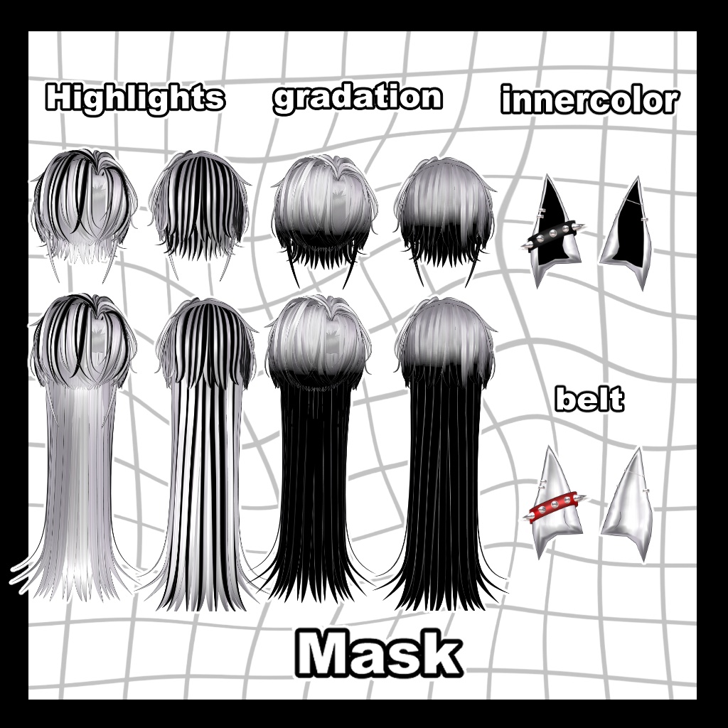 【11アバター対応】Dobell Hair 【VRC Hair】