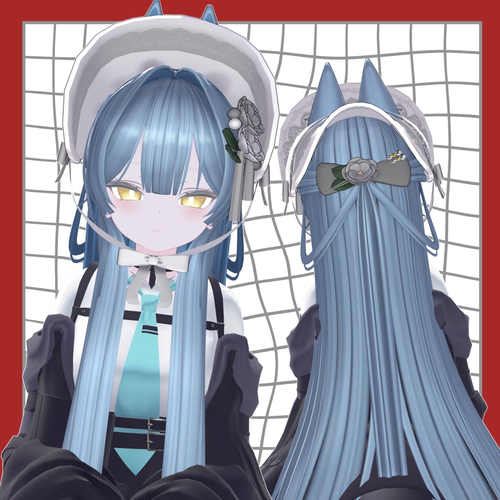 ♡SALE中♡【11アバター対応】konkonhalfup Hair 【VRC Hair】