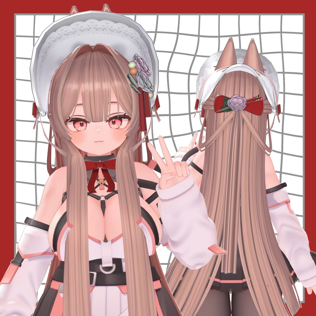 ♡SALE中♡【11アバター対応】konkonhalfup Hair 【VRC Hair】