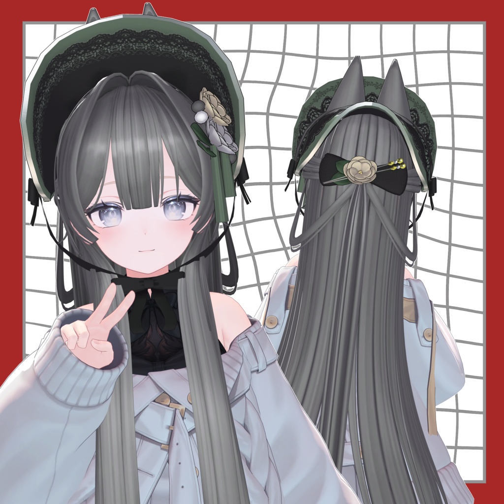 ♡SALE中♡【11アバター対応】konkonhalfup Hair 【VRC Hair】