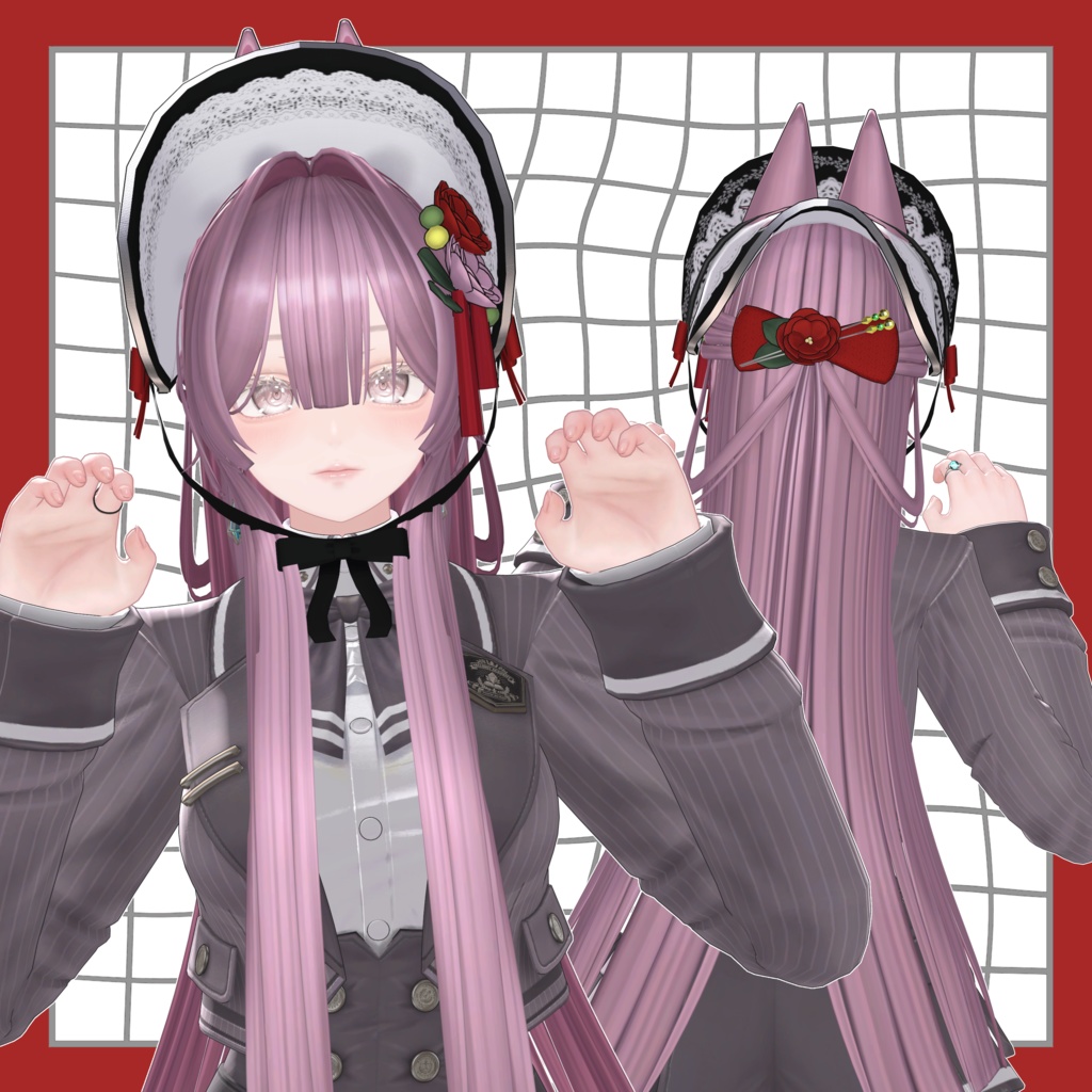 ♡SALE中♡【11アバター対応】konkonhalfup Hair 【VRC Hair】