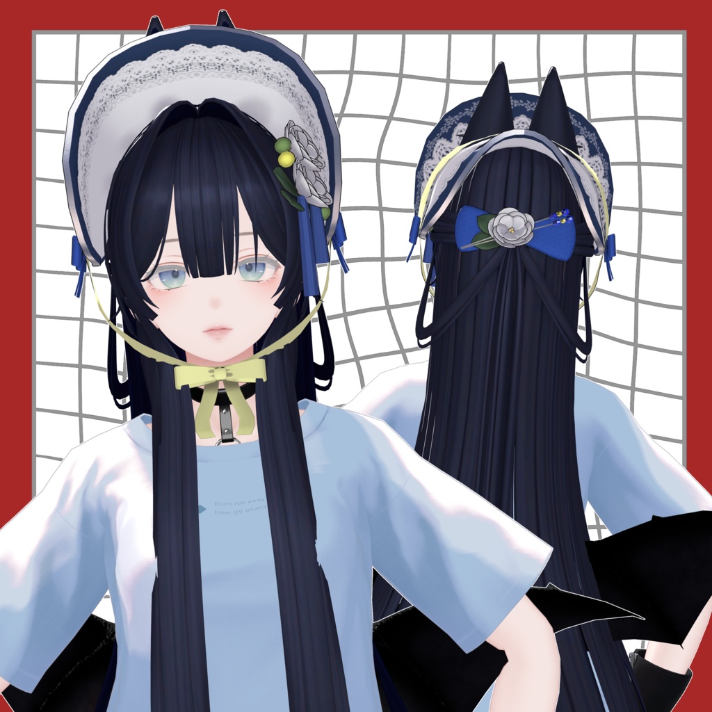 ♡SALE中♡【11アバター対応】konkonhalfup Hair 【VRC Hair】