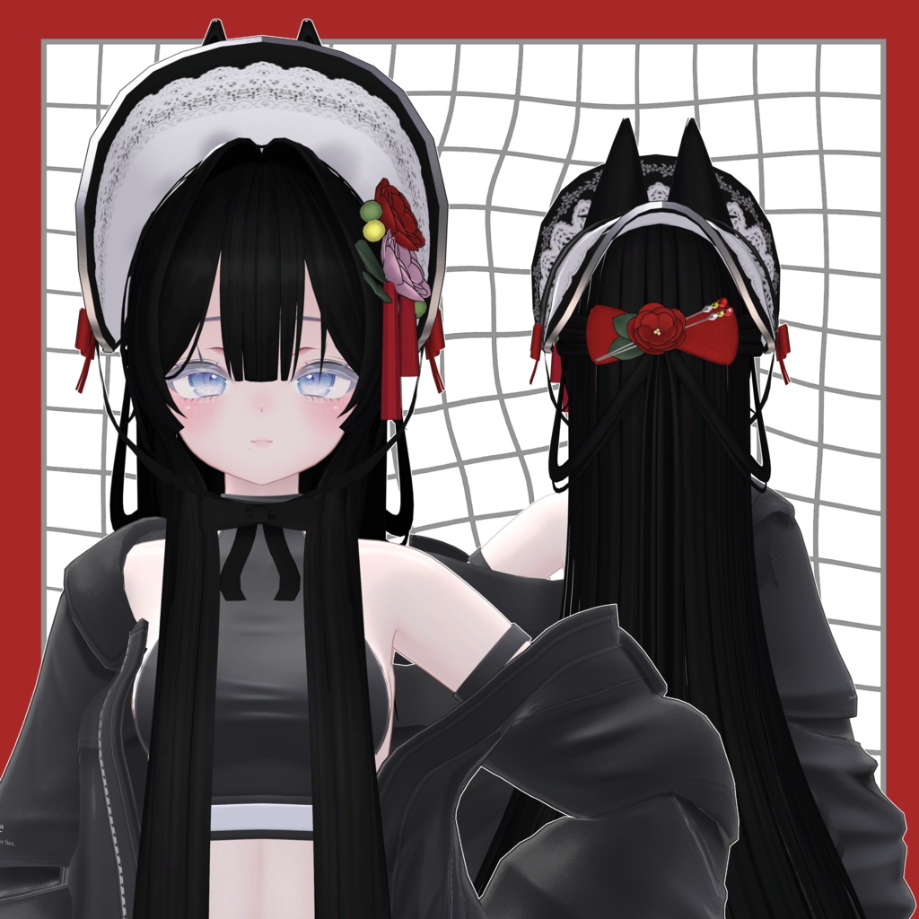 ♡SALE中♡【11アバター対応】konkonhalfup Hair 【VRC Hair】