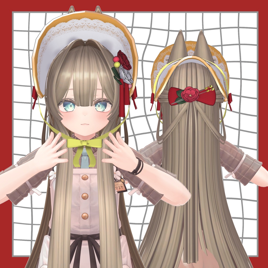 ♡SALE中♡【11アバター対応】konkonhalfup Hair 【VRC Hair】