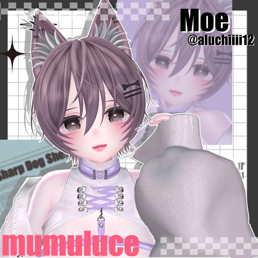 【20アバター対応】Sharp dog short Hair【VRC Hair】