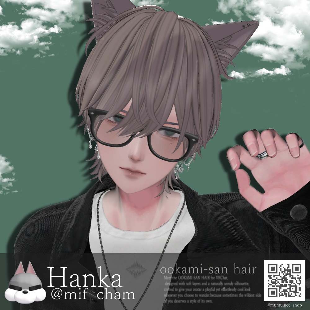 【23アバター対応】ookami-san Hair【VRC Hair】