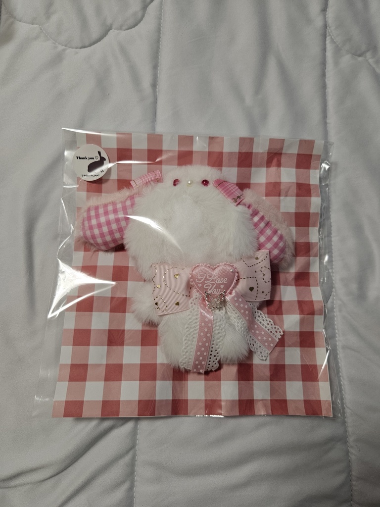 ピンクチェックうさちゃん🐰