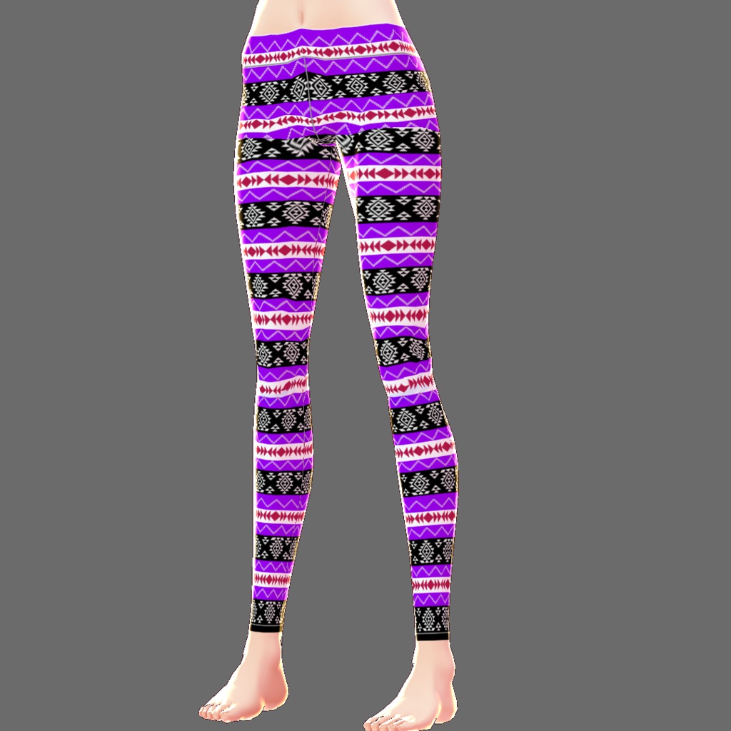 【VRoid用テクスチャ】レギンス(チマヨ柄)【16色セット】