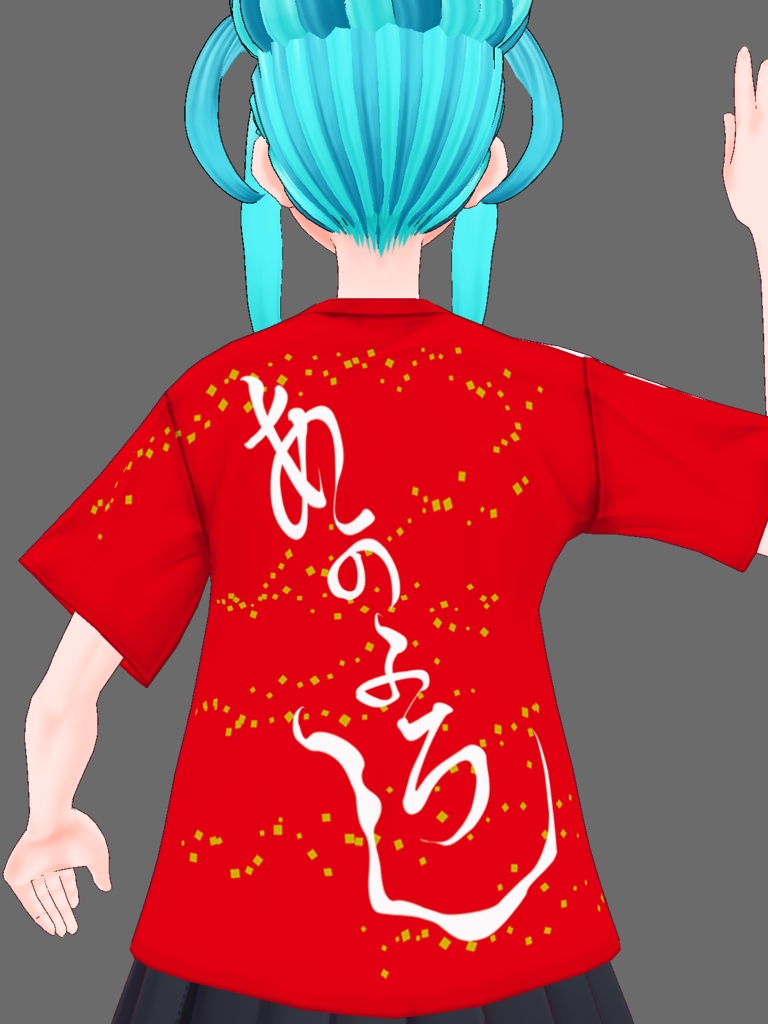 【VRoid β版/正式版 両対応】両面和風Tシャツ