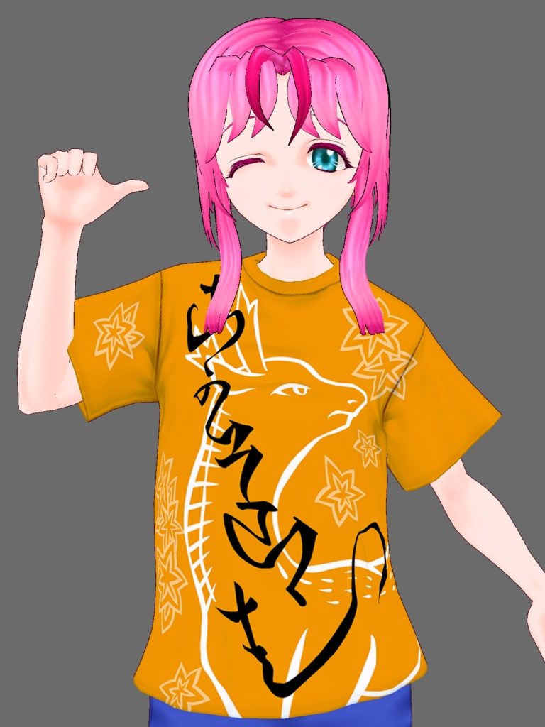 【VRoid β版/正式版 両対応】両面和風Tシャツ