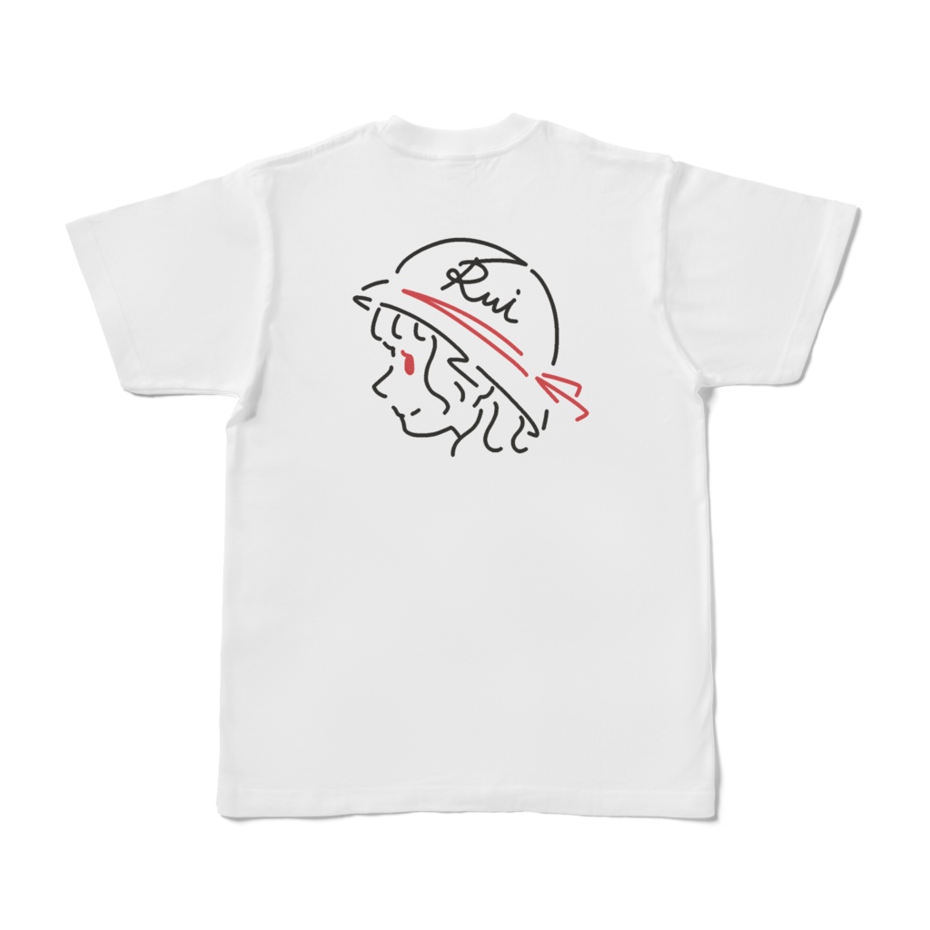 手描き女の子(赤)Tシャツ