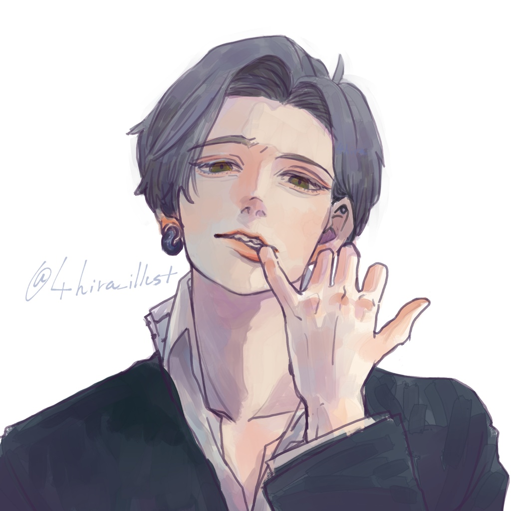 【フリーアイコン】ピアス男子