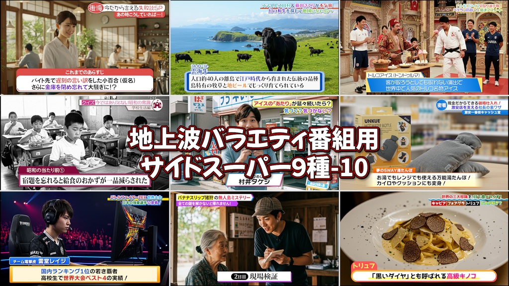 バラエティ番組用サイドスーパー9種-10 / 9 Side Supers for Variety Program-10