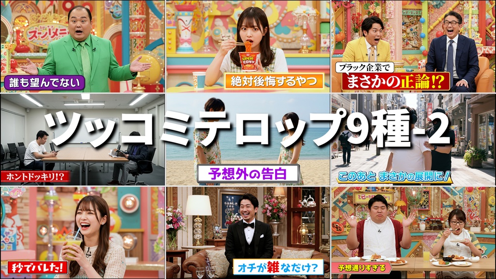 バラエティ番組用ツッコミテロップ9種-2 / 9 types of tsukkomi subtitles for variety shows-2
