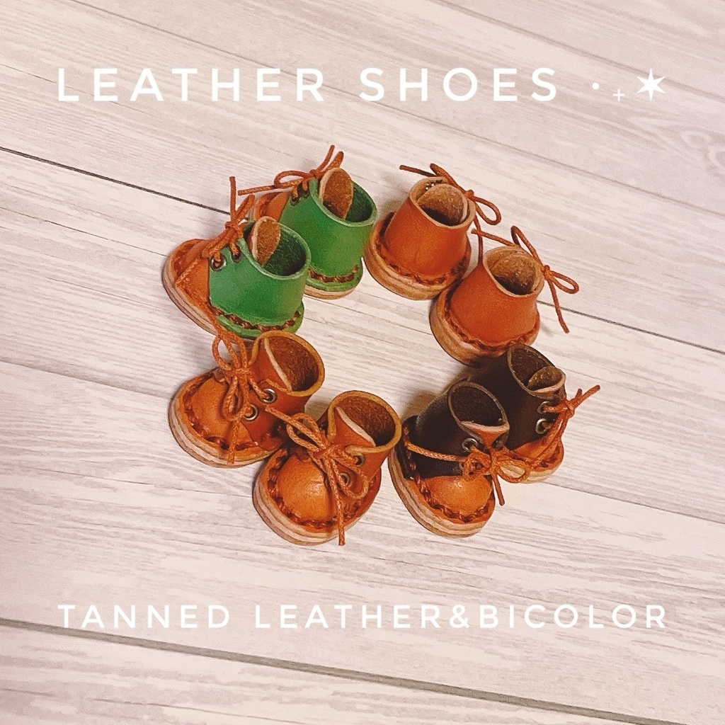 Leather shoes ·˖✶Tanned leather&Bicolor